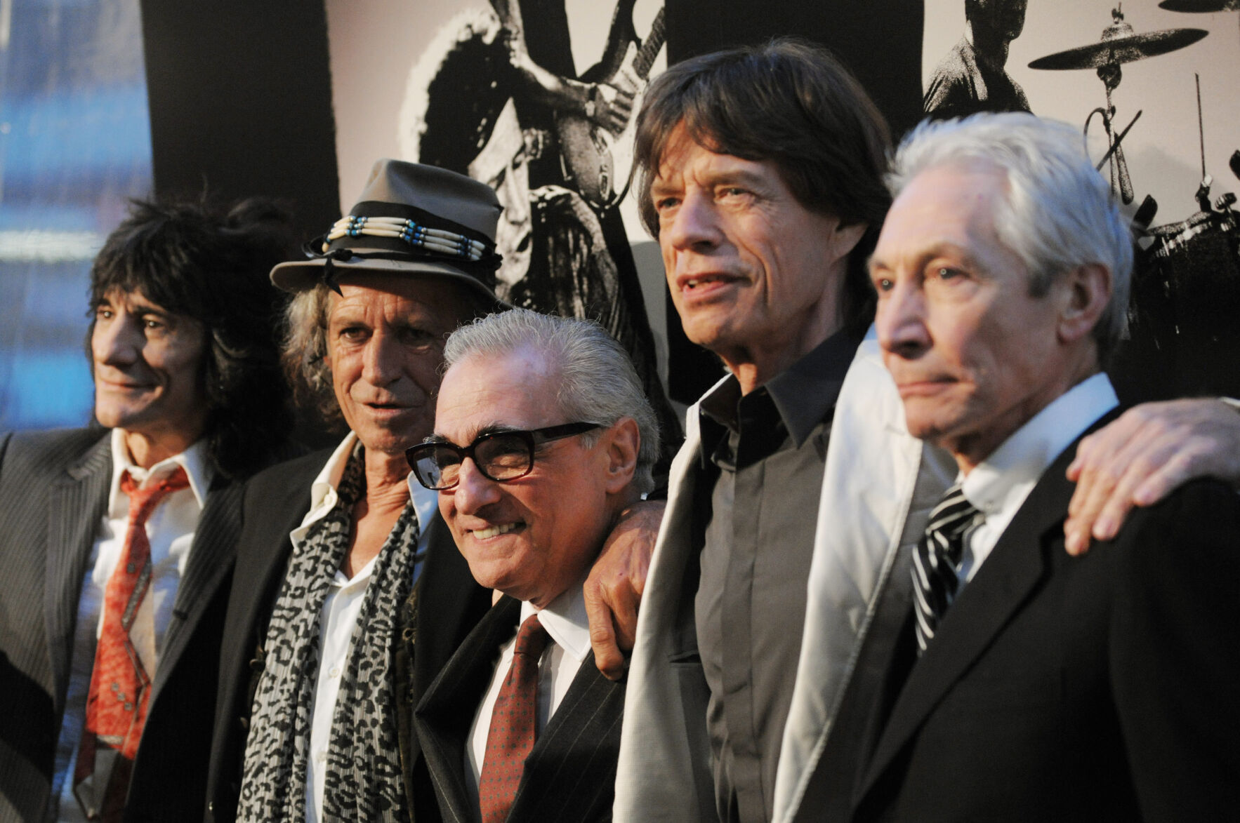 Ronnie Wood, Keith Richards, Martin Scorsese, Mick Jagger, Charlie Watts